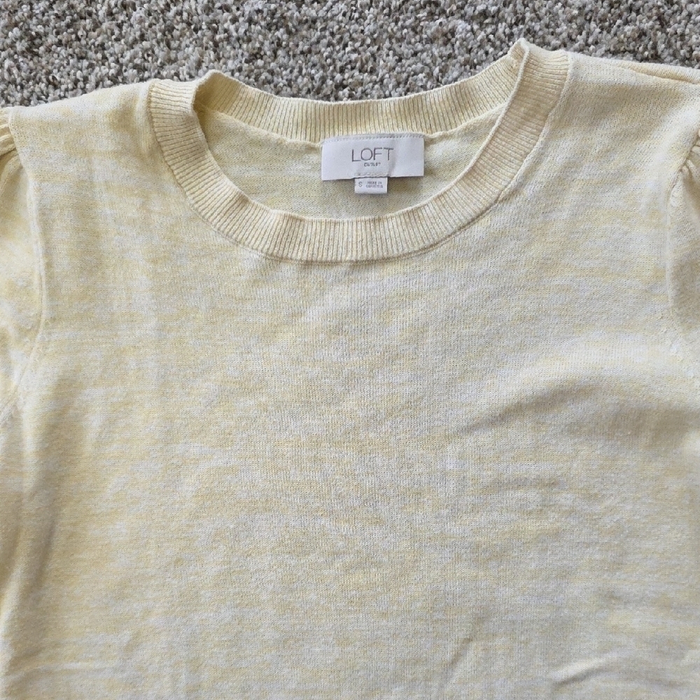 LOFT Cream Short Sleeve Tee - Picture 3 of 5